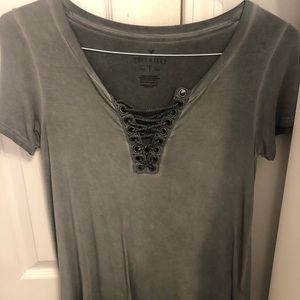 cross crop rustic american eagle t-shirt